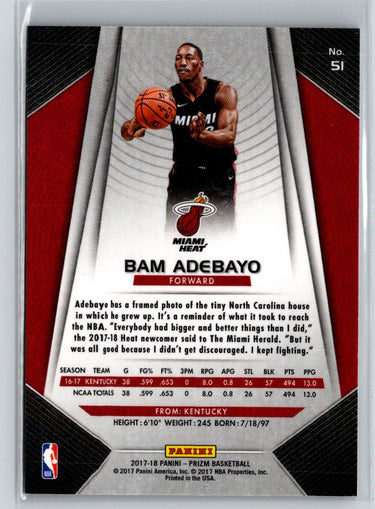 2017-18 Panini Prizm #51 Bam Adebayo G27