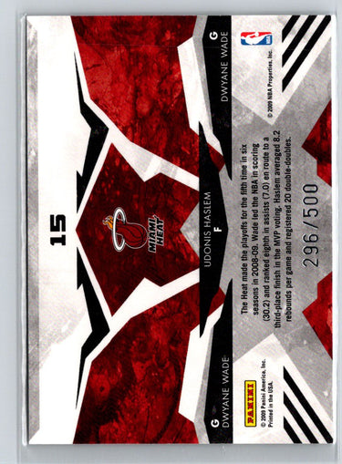 2009-10 Rookies & Stars #15 Dwyane Wade Udonis Haslem Team Gold #/500 G27