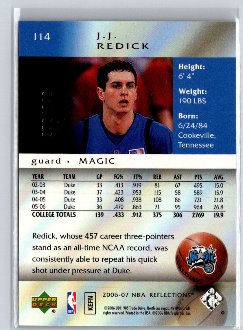 2006-07 Upper Deck Reflections #114 J.J. Redick #/799 G27