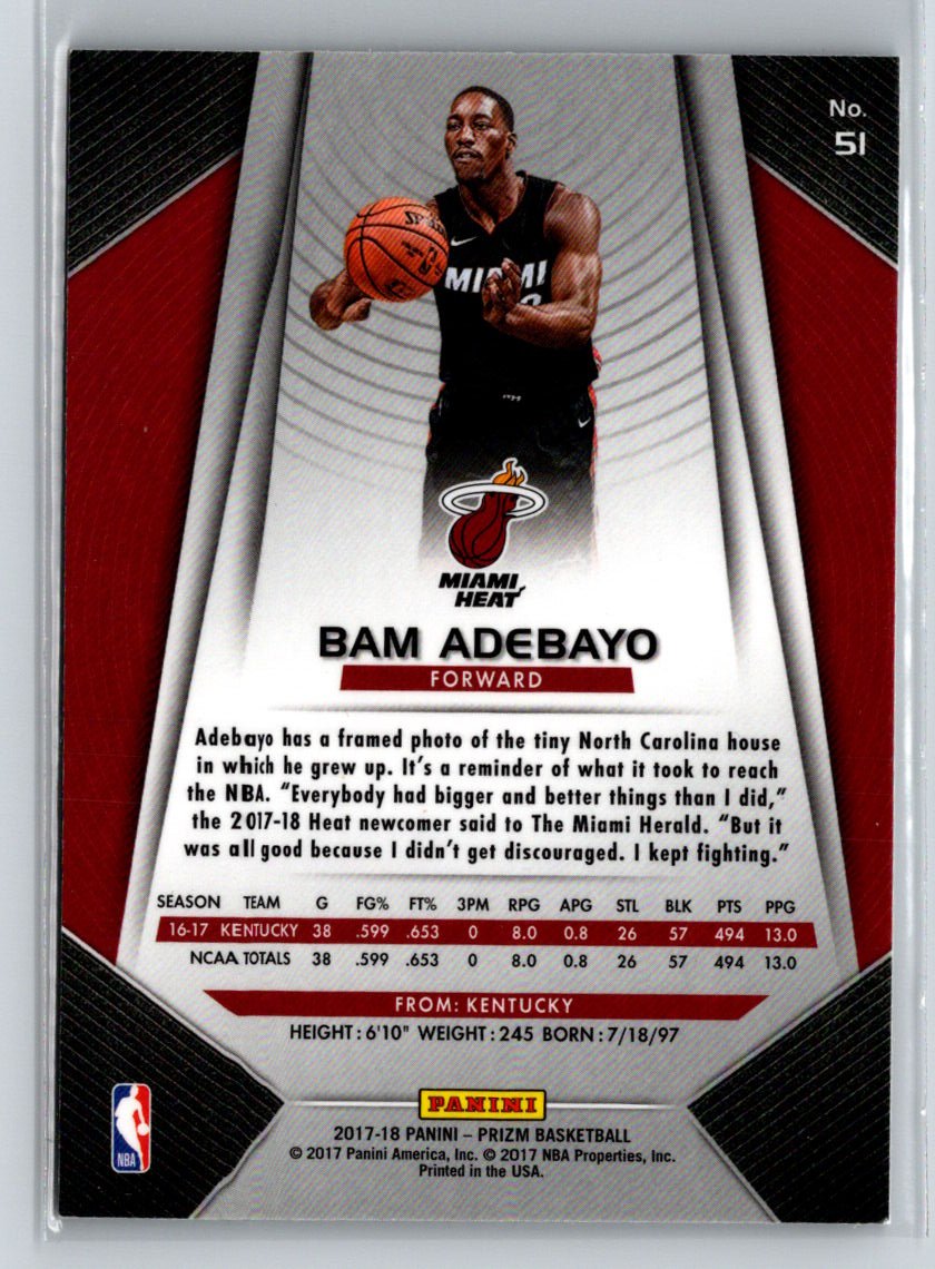 2017-18 Panini Prizm #51 Bam Adebayo G27