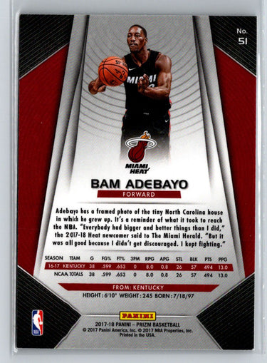 2017-18 Panini Prizm #51 Bam Adebayo G27