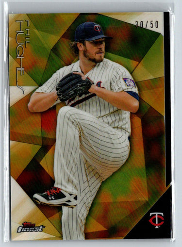 2015 Finest #66 Phil Hughes Orange Refractor #/25 G28