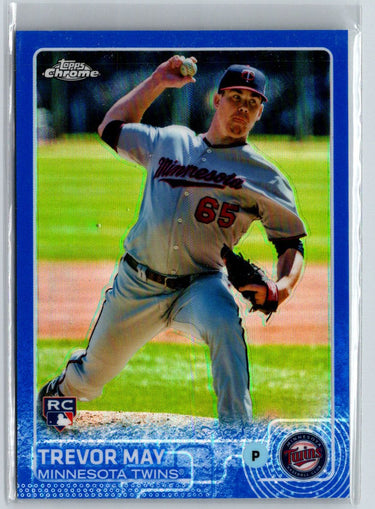 2015 Topps Chrome #118 Trevor May Blue Refractor #/150 G28