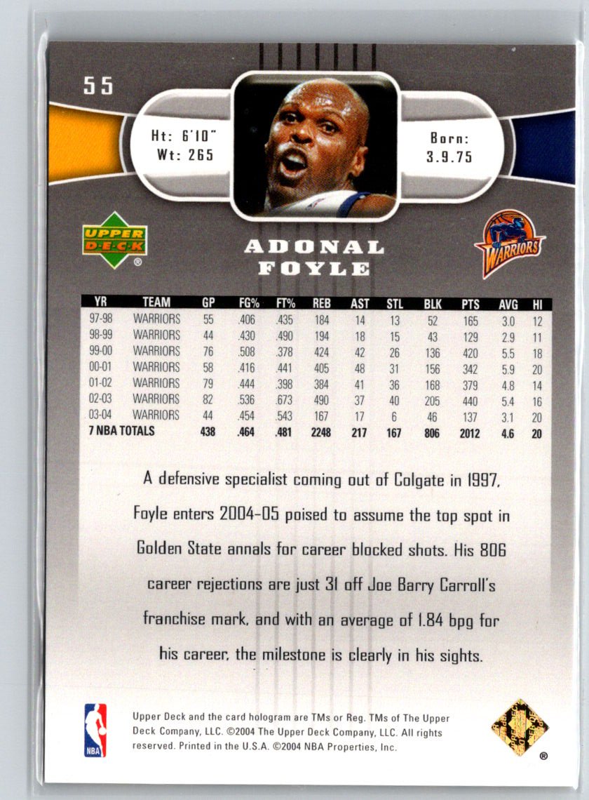 2004-05 Upper Deck #55 Adonal Foyle UD Exclusives #/100 G28