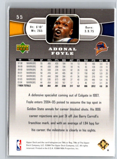 2004-05 Upper Deck #55 Adonal Foyle UD Exclusives #/100 G28