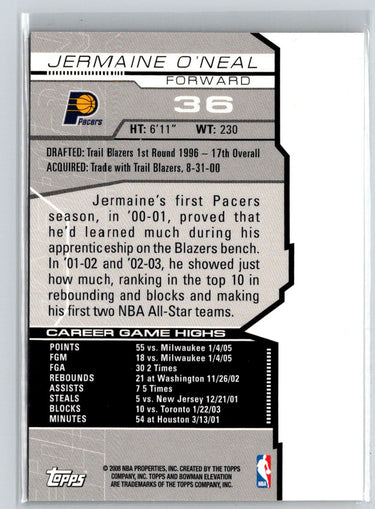 2007-08 Bowman Elevation #36 Jermaine O'Neal Red #/49 G28