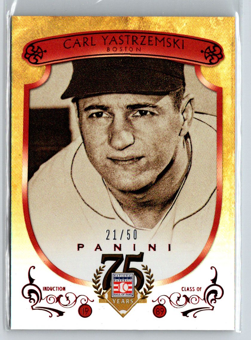 2014 Panini Hall of Fame  - Red Frame Red #66 Carl Yastrzemski #/50 G29