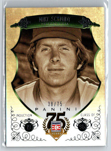 2014 Panini Hall of Fame - Base Green Frame #78 Mike Schmidt #/75 G29
