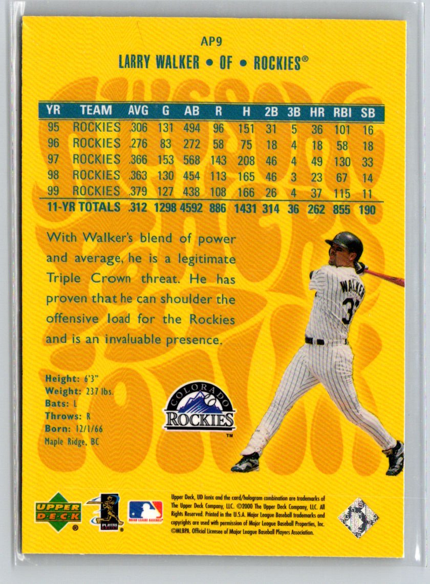 2000 UD Ionix #AP9 Larry Walker Awesome Powers G31