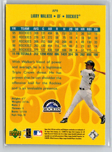 2000 UD Ionix #AP9 Larry Walker Awesome Powers G31
