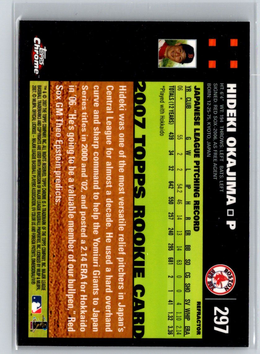 2007 Topps Chrome #297 Hideki Okajima Refractors G31