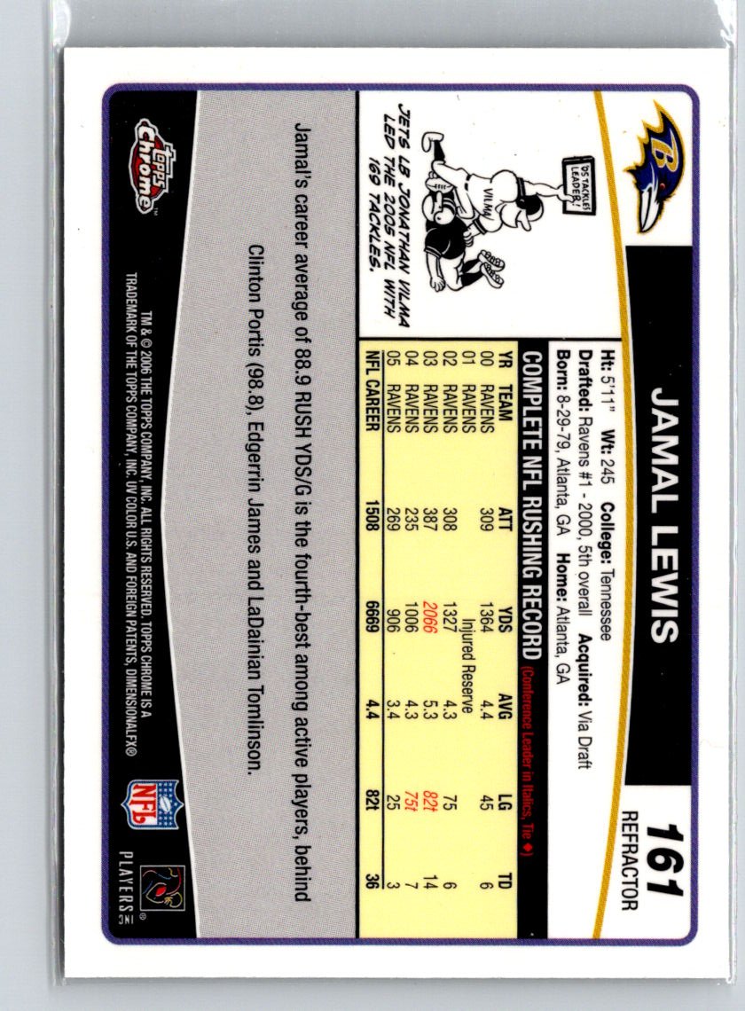 2006 Topps Chrome #161 Jamal Lewis Refractors G31