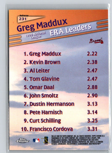 1999 Topps Chrome #231 Greg Maddux Refractors G31