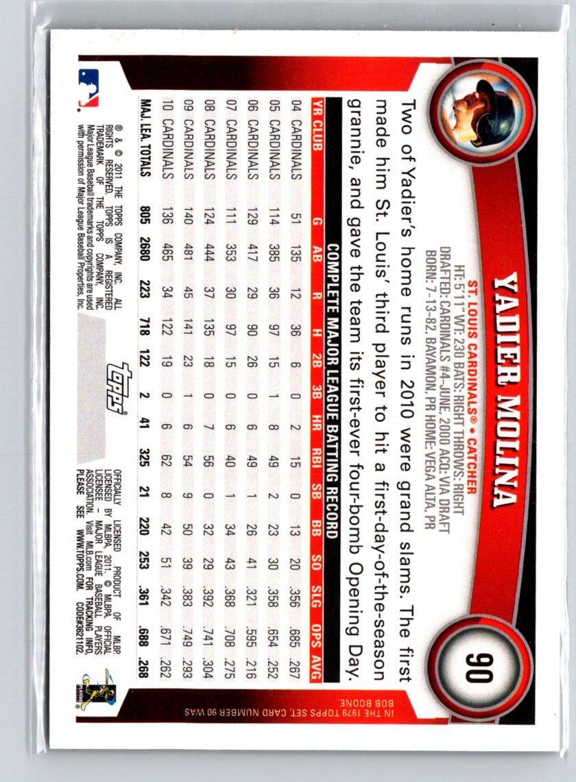 2011 Topps #90 Yadier Molina Black Border G32
