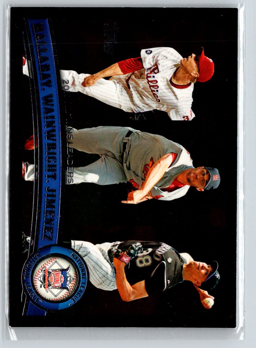 2011 Topps #11 2010 NL Wins Leaders Roy Halladay  LL Black Border G32