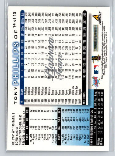 1998 Score Anaheim Angels #14 Tony Phillips Platinum Team G32