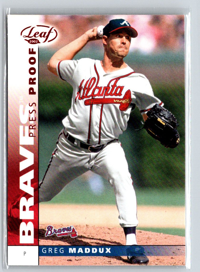 2002 Leaf #102 Greg Maddux Press Proofs Red G32