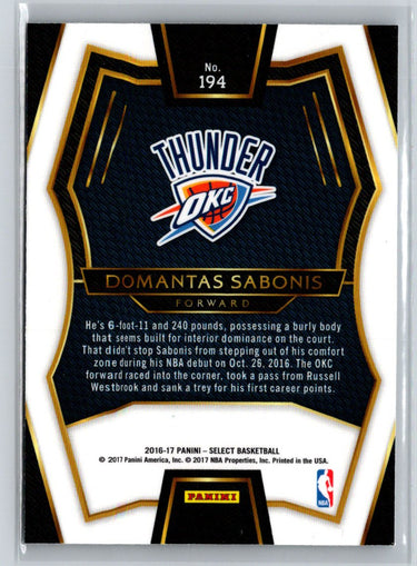 2016-17 Panini Select #194 Domantas Sabonis G32