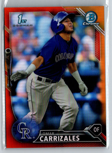 2016 Bowman #BCP58 Omar Carrizales Chrome Prospects Orange Refractor #/25 G33