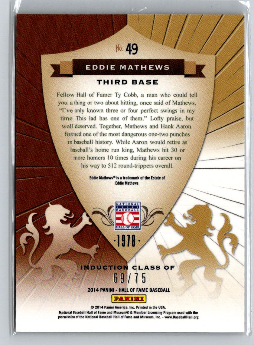 2014 Panini Hall of Fame - Crusades Red #9 Alexander Cartwright #/75 G33