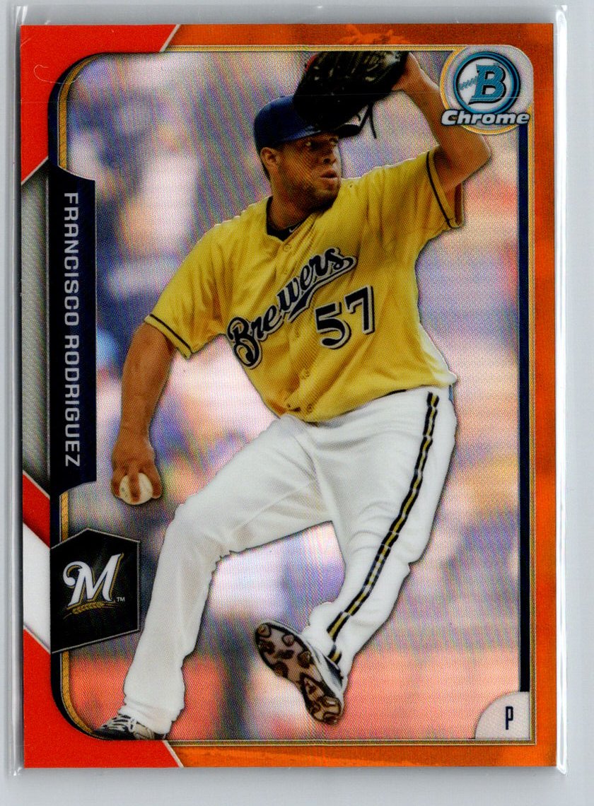 2015 Bowman Chrome #126 Francisco Rodriguez Orange Refractors #/25 G33