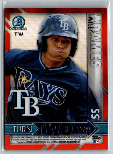 2016 Bowman Willy Adames / Garrett Whitley Chrome Turn Two Orange #/25 G34