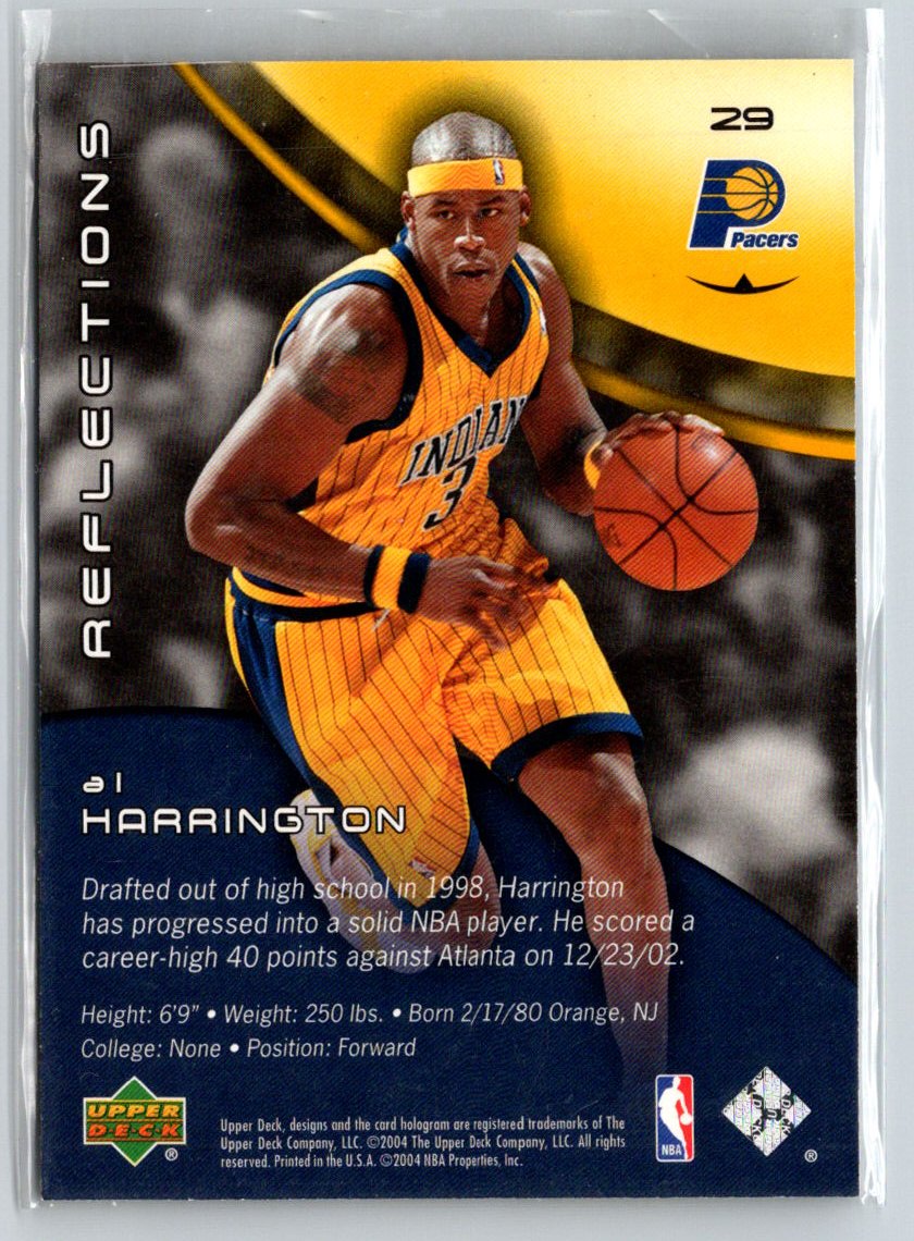 2003-04 Upper Deck Triple Dimensions #29 Al Harrington Reflections Gold #/50 G34