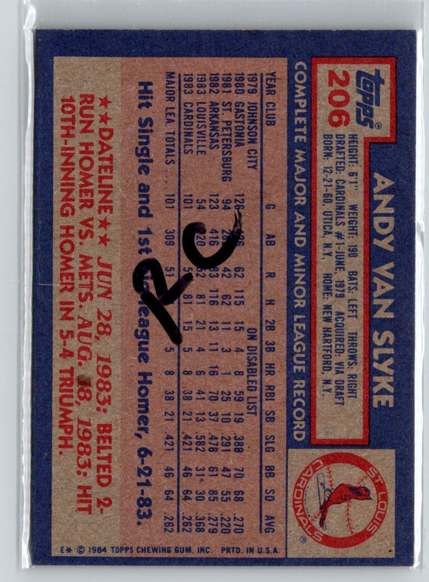 1984 Topps #206 Andy Van Slyke G34