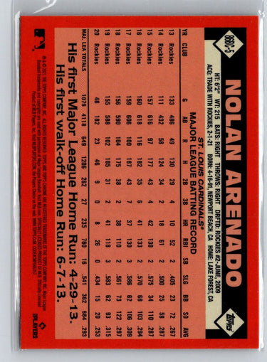 2021 Topps Chrome #86BC-5 Nolan Arenado 1986 Topps Baseball 35th Anniversary G34