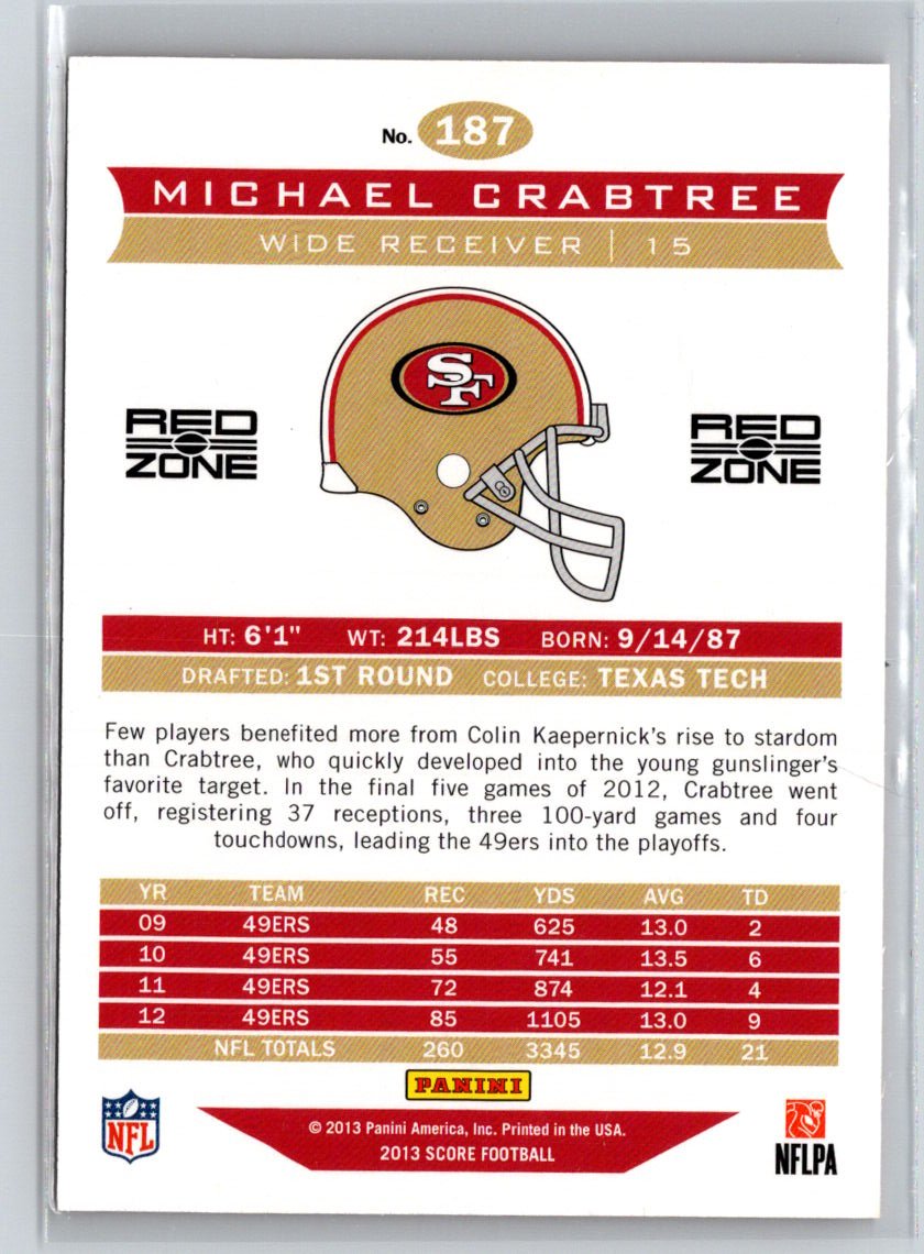 2013 Score #187 Michael Crabtree Red Zone #/30 G35