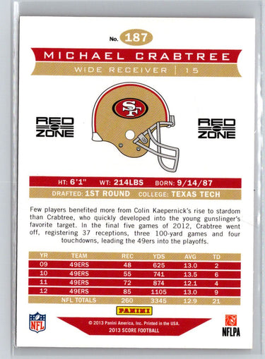 2013 Score #187 Michael Crabtree Red Zone #/30 G35