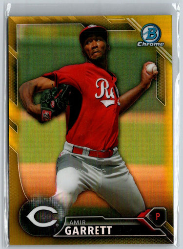 2016 Bowman #BCP99 Amir Garrett Chrome Prospects Gold Refractor #/50 G35