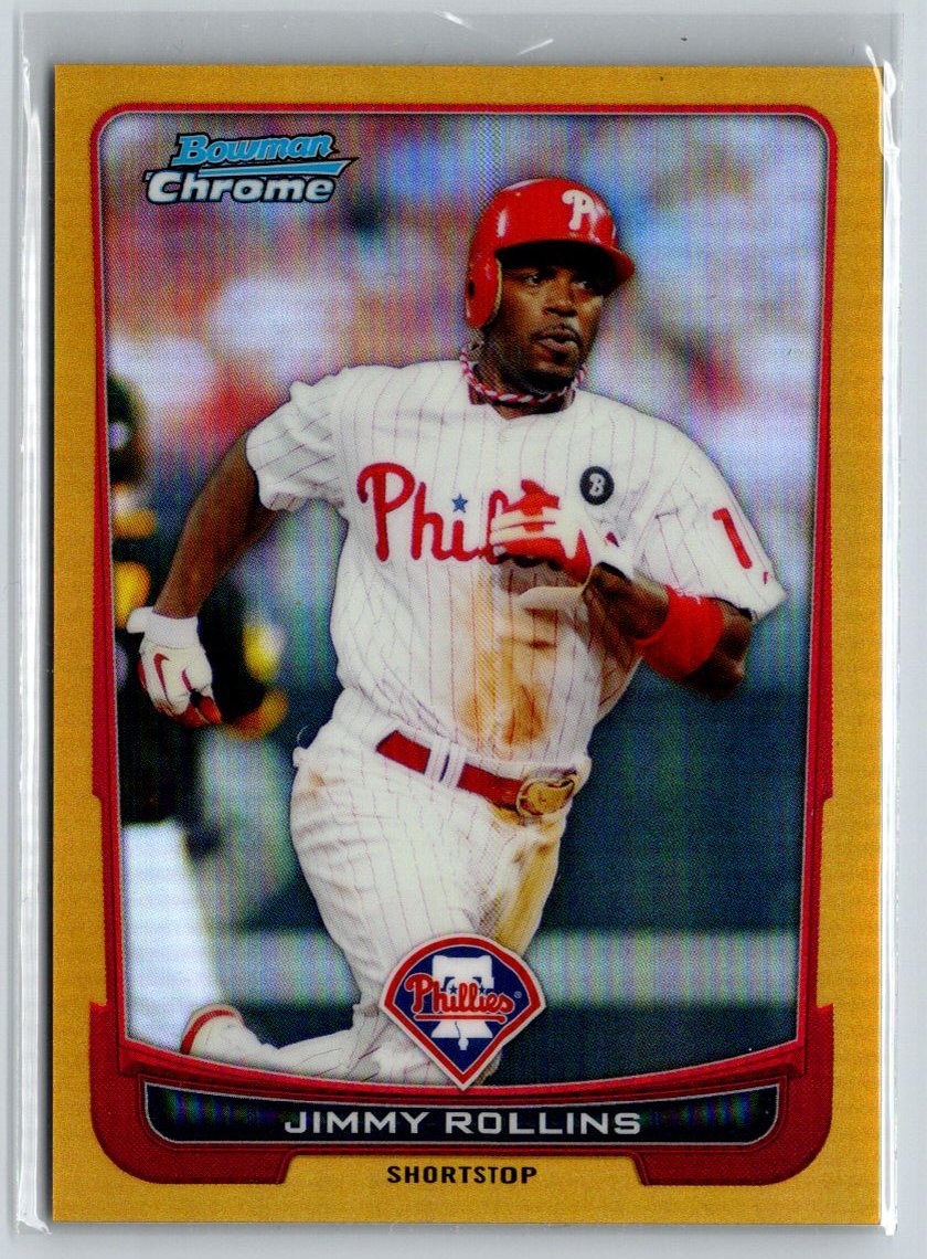 2012 Bowman Chrome #65 Jimmy Rollins Gold Refractors #/50 G35
