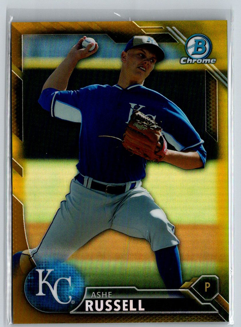 2016 Bowman #BCP75 Ashe Russell Chrome Prospects Gold Refractor #/50 G35