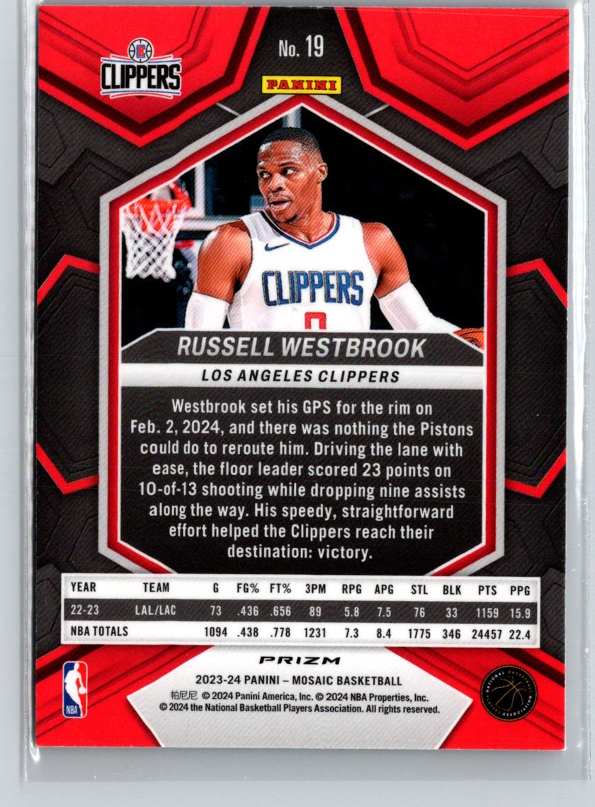 2023-24 Panini Mosaic #19 Russell Westbrook Mosaic G36