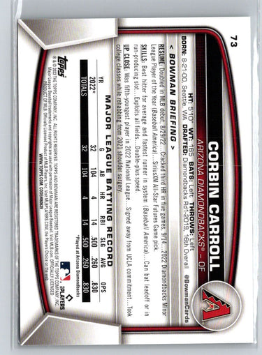 2023 Bowman #73 Corbin Carroll G36
