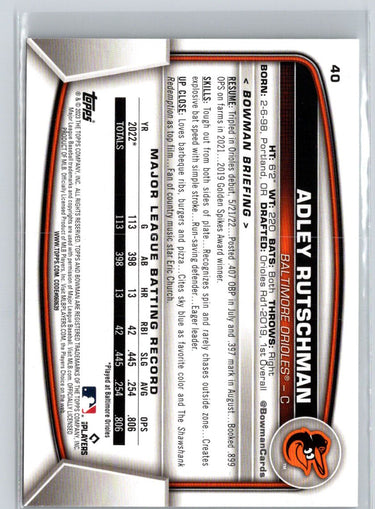 2023 Bowman #40 Adley Rutschman G36