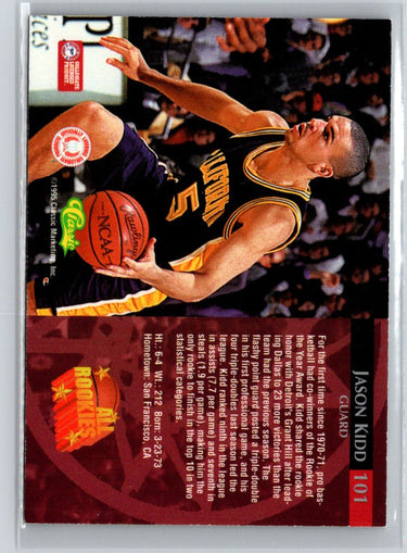 1995 Classic Rookies #101 Jason Kidd G37