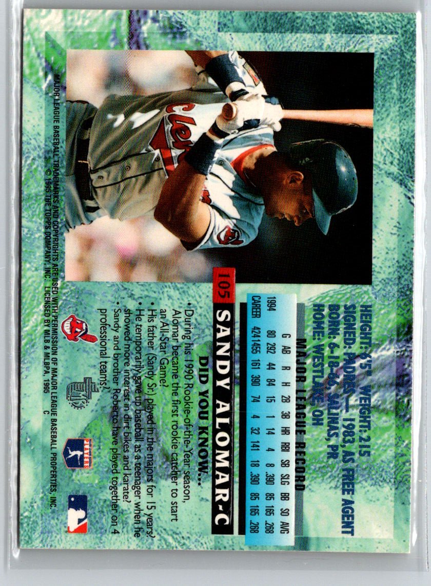 1995 Topps Embossed #105 Sandy Alomar Jr. Golden Idols G37