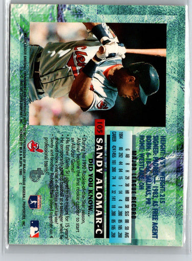 1995 Topps Embossed #105 Sandy Alomar Jr. Golden Idols G37