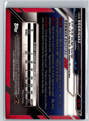 2016 Bowman - Rookie Recollections Refractors #RR-IR Ivan Rodriguez G37