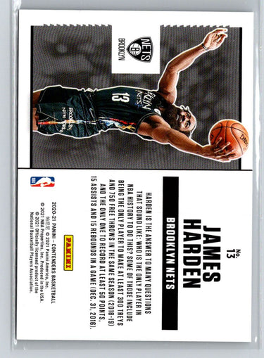 2020-21 Panini Contenders #13 James Harden Suite Shots G37