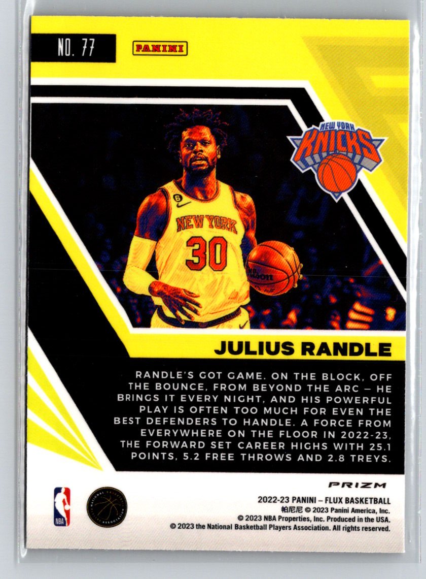 2022-23 Panini Flux #77 Julius Randle Red Cracked Ice G38