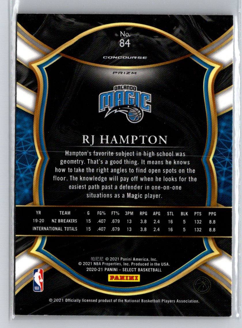 2020-21 Panini Select #84 RJ Hampton Red White Orange Shimmer G38