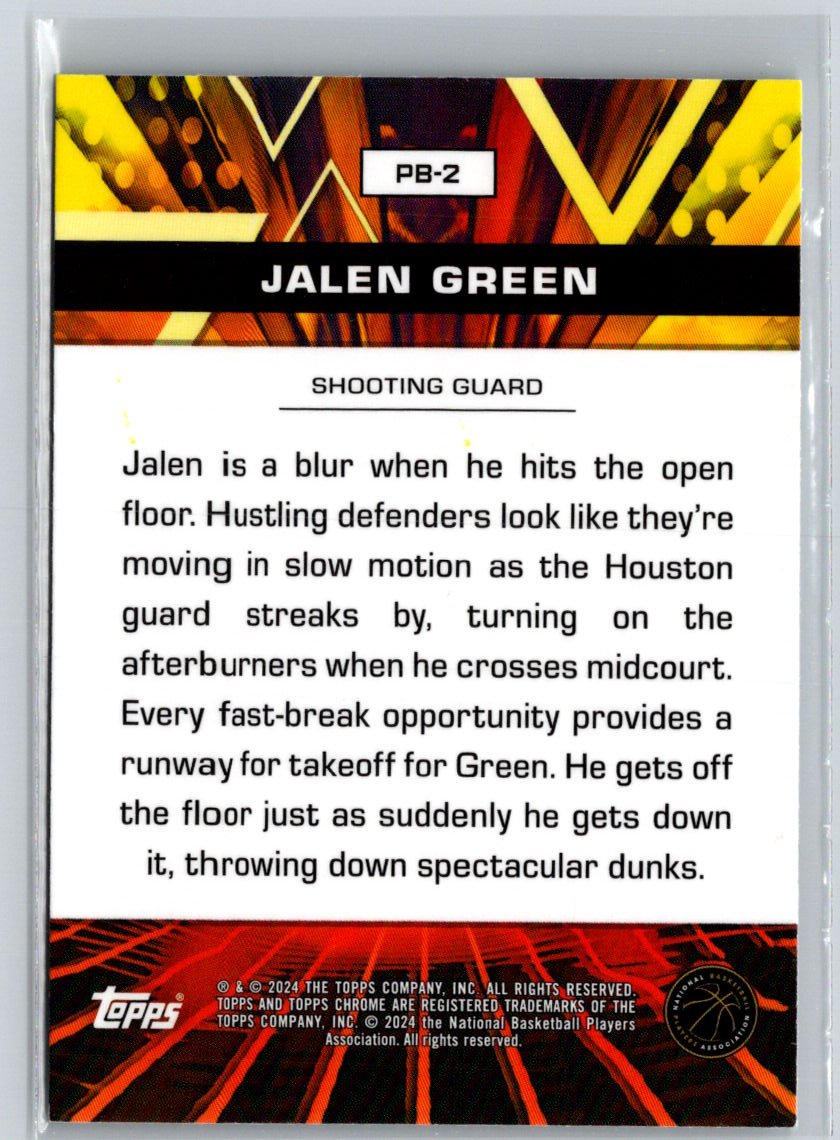 2023-24 Topps Chrome #PB-2 Jalen Green Power Boosters G38