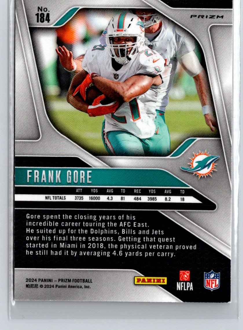 2024 Panini Prizm - Orange Disco Prizm #184 Frank Gore G39