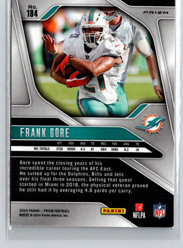2024 Panini Prizm - Orange Disco Prizm #184 Frank Gore G39