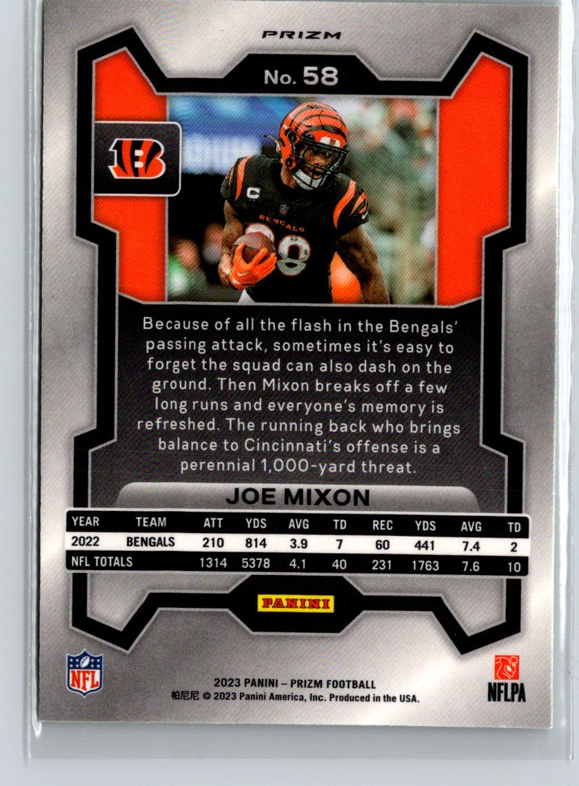 2023 Panini Prizm #58 Joe Mixon Neon Green Pulsar G39