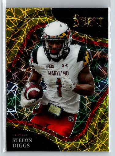 2022 Panini Select Draft Picks #160 Stefon Diggs Gold Lazer Prizm G39
