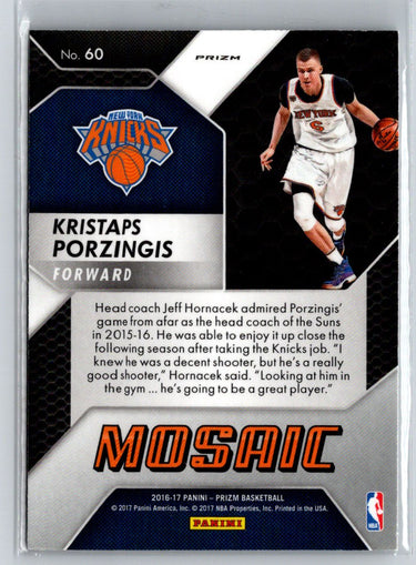 2016-17 Panini Mosaic Prizm #60 Kristaps Porzingis G39